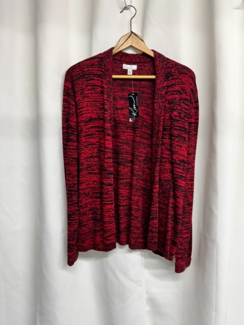 Ladies Kim Rogers Red & Black Cardigan - Size XL